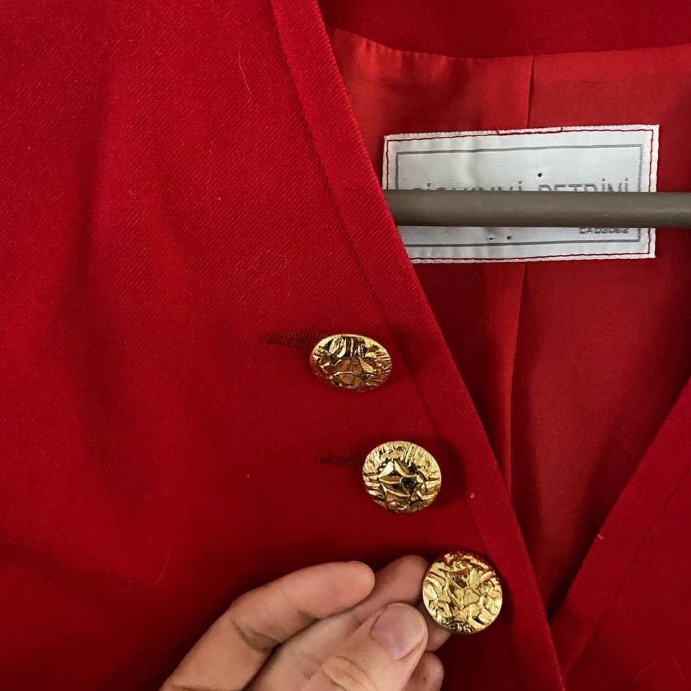 SOLD ELSEWHERE - Pure Wool Bright Red Giovanni Petrini Blaze - Picture 3 of 7
